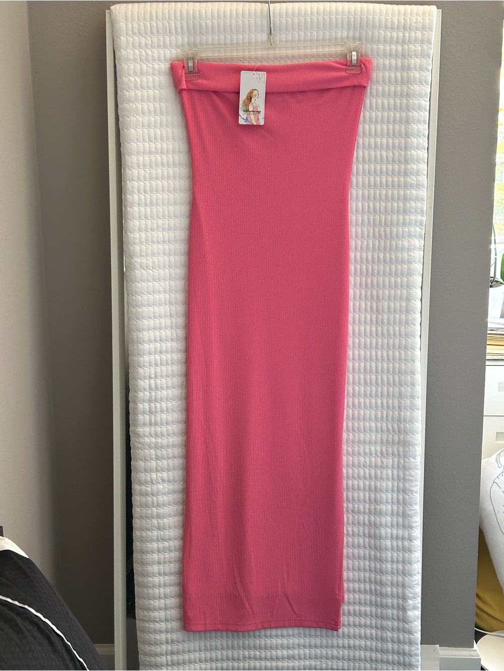 Stretch Strapless Maxi Dress in Pink